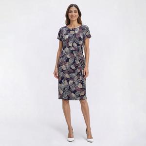 Womens Sami & Jo Short Sleeve Leaf Sarong Sheath Dress